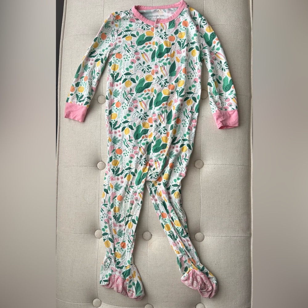 Magnetic Me Floral Footed Onesie 9-12M
